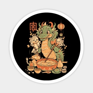 Dragon Dumpling Delight, Chinese Cartoon Style Magnet